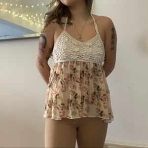 LA Hearts crotchet halter top